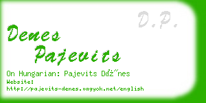 denes pajevits business card